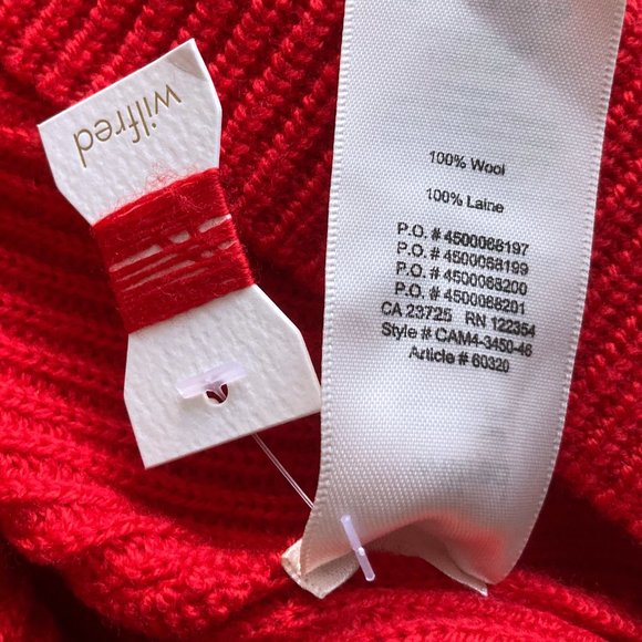 Wilfred Crop Durandal Sweater, Red Wool Sleeveless Funnel-Neck Knit Top, sx XS - Picture 9 of 11